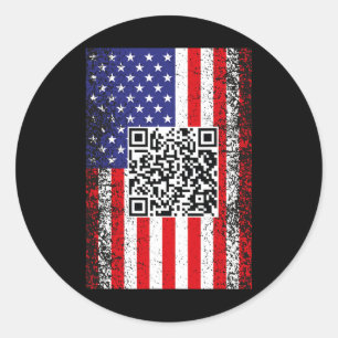Funny Qr Präsident Trump Code Dance Runder Aufkleber