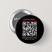 Funny Qr Präsident Trump Dance Code Einweihung D Button (Vorne & Hinten)