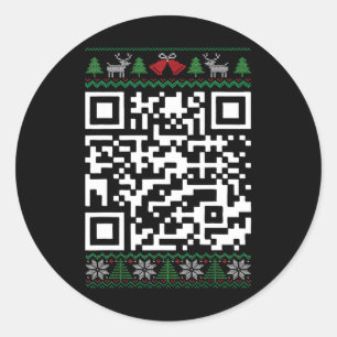 Funny Qr Präsident Trump tanzCode Ugly Christm Runder Aufkleber