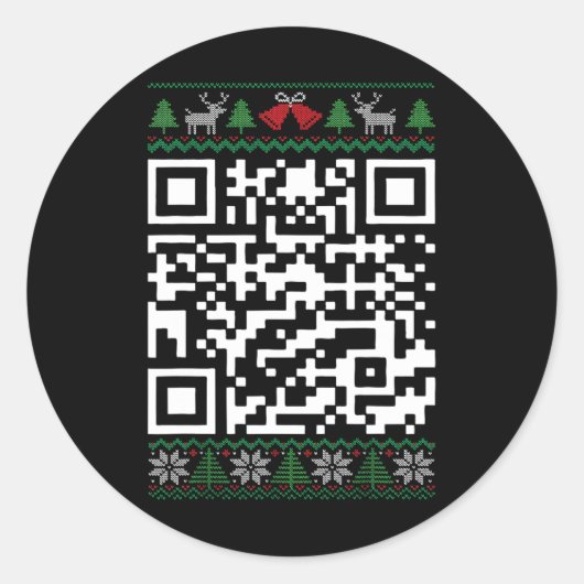 Funny Qr Präsident Trump tanzCode Ugly Christm Runder Aufkleber (Vorderseite)