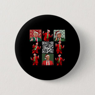 Funny Qr Präsident Trump Weihnachtstanz M Button