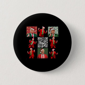 Funny Qr Präsident Trump Weihnachtstanz M Button