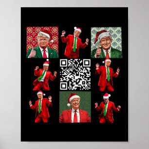 Funny Qr Präsident Trump Weihnachtstanz M Poster