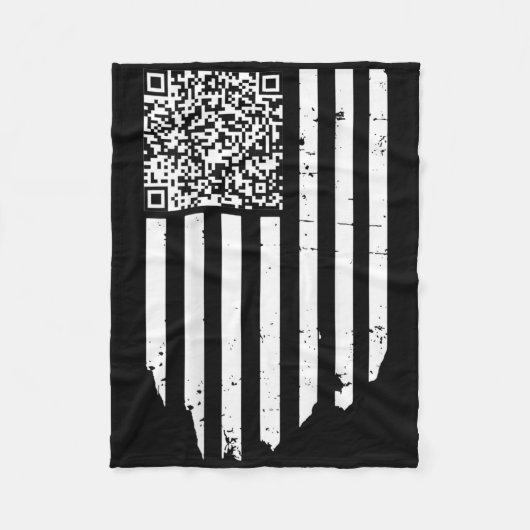 Funny Qr Scan Code Präsident Trump 4547 Trump Danc Fleecedecke (Vorderseite)