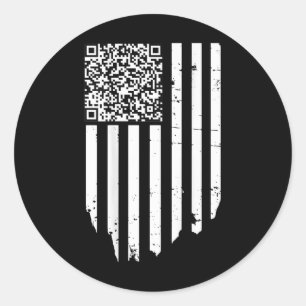 Funny Qr Scan Code Präsident Trump 4547 Trump Danc Runder Aufkleber