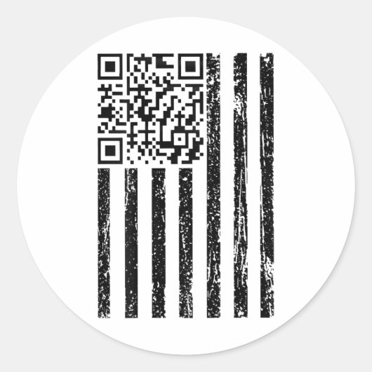 Funny Qr Scan Me President Dance Code Usa Flag _ Runder Aufkleber (Vorderseite)