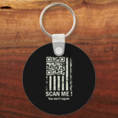 Funny Qr scanne mich Trump 45_47 T-Shirt Trump tan Schlüsselanhänger (Vorderseite)