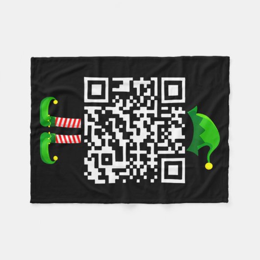 Funny Qr Trump 45_47 Elf Trump Dancing Code Elf Ch Fleecedecke (Vorderseite (Horizontal))