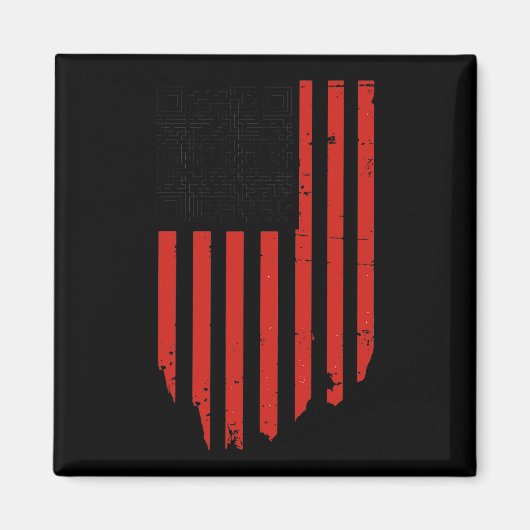 Funny Qr Trump tanzt Code rot und weiß Magnet (Vorne)