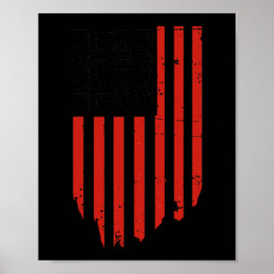 Funny Qr Trump tanzt Code rot und weiß Poster
