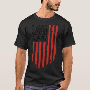 Funny Qr Trump tanzt Code rot und weiß T-Shirt