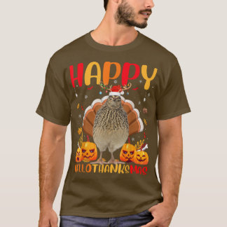 Funny Quail Bird Lover Happy Quail HelloDankeMas  T-Shirt