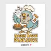 Funny Quaker Parrot Koch Singing Bacon Pancakes Aufkleber (Blatt)