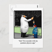 Funny "Quantum Physics App" Postcard Postkarte (Vorne/Hinten)