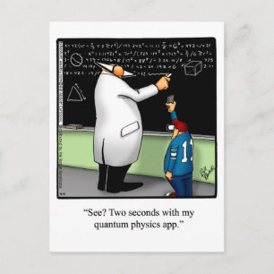 Funny "Quantum Physics App" Postcard Postkarte