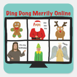 Funny Quarantäne Zoom Urlaubsaufkleber Quadratischer Aufkleber