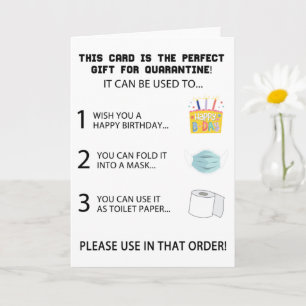 Funny Quarantine Birthday Karte