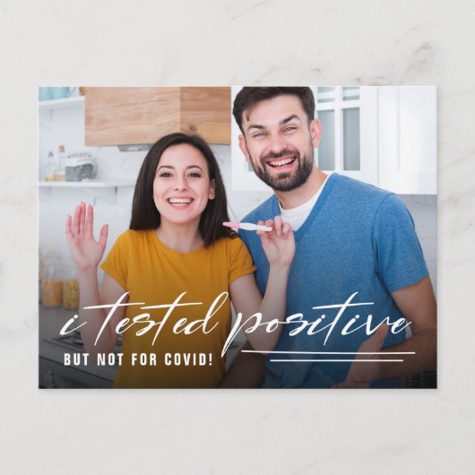 Funny Quarantine Foto Pregnancy Ankündigung Postkarte (Vorderseite)