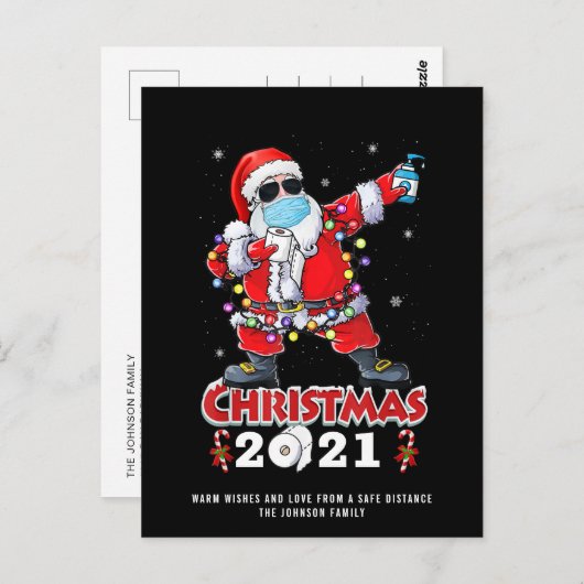 Funny Quarantine Frohe Weihnachten Grußurlaub Postkarte (Vorne/Hinten)
