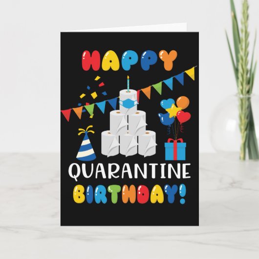 Funny Quarantine Happy Birthday Karte (Vorderseite)