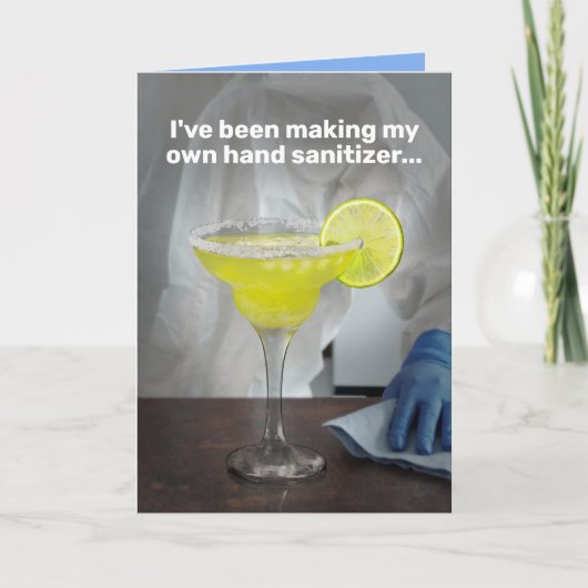 Funny Quarantine Margarita Hand Sanitizer Karte (Vorderseite)