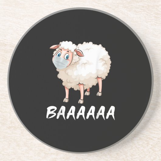 Funny Quarantine | Maske Sheep Trendy Geschenke Getränkeuntersetzer (Vorne)