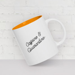 Funny Quarantine ModernTypografy Trendy Zweifarbige Tasse