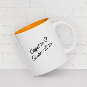 Funny Quarantine ModernTypografy Trendy Zweifarbige Tasse