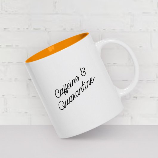 Funny Quarantine ModernTypografy Trendy Zweifarbige Tasse