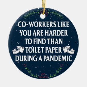 Funny Quarantine Pandemic Gift für Mitarbeiter Keramik Ornament