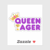 Funny Queen Ager mit Krone und Chalice Aufkleber (Blatt)