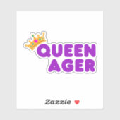 Funny Queen Ager Waterproof Aufkleber (Blatt)