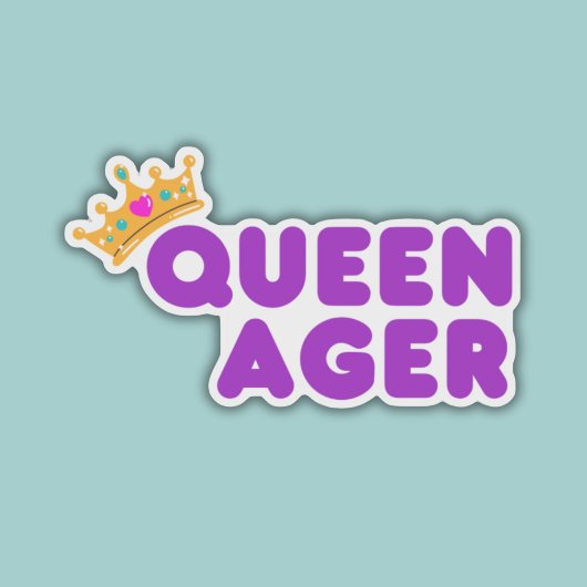 Funny Queen Ager Waterproof Aufkleber