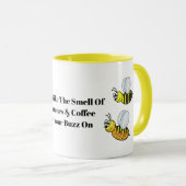 Funny Queen Bee and Drones Coffee Tasse Buzz On! (VorderseiteRechts)