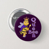 Funny Queen Bee Button (Vorne & Hinten)