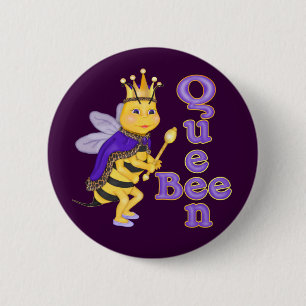 Funny Queen Bee Button