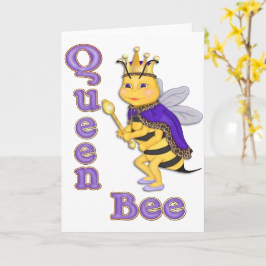 Funny Queen Bee Karte (Gelbe Blume)
