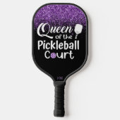 Funny Queen Lila Glitzer Pickleball Paddle (Rückseite)