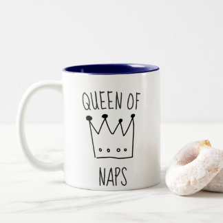 Funny Queen of Nickerchens Crown Coffee Zweifarbige Tasse
