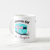 Funny Queen of the Camper RV Kaffeetasse (Vorderseite Links)