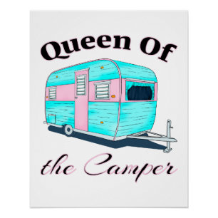Funny Queen of the Camper RV Poster