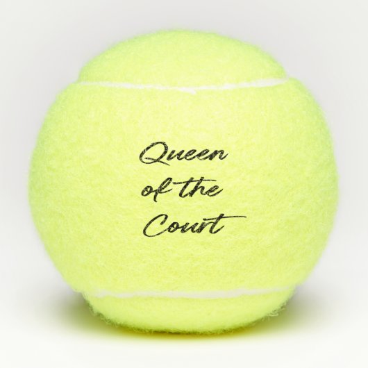 Funny Queen of The Court Modern Script Tennisbälle (Vorderseite)