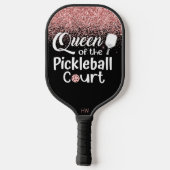 Funny Queen Pink Glitzer Pickleball Schläger (Rückseite)