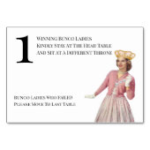 Funny Queen Table One Bunco Tischnummer (Rückseite)