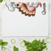 Funny Queen Turkey - Erntedank Fest Spaß Geschirrtuch (Gefaltet)