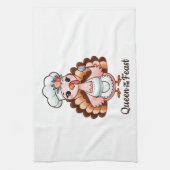 Funny Queen Turkey - Erntedank Fest Spaß Geschirrtuch (Vertikal)