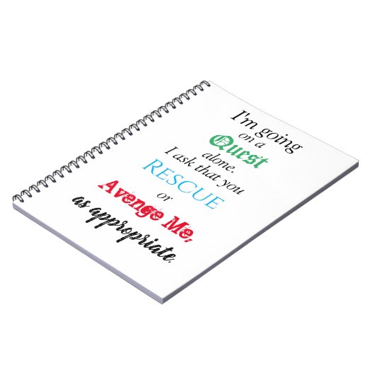 Funny Quest Notebook Notizblock (Linke Seite)