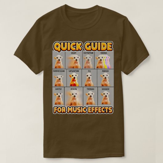 Funny Quick Guide for Music Effects Musican Chihua T-Shirt (Design vorne)