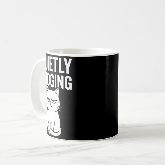 Funny Quietly Judging Sarcastic Crazy Cat Lover Gr Kaffeetasse (Vorderseite Links)