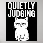 Funny Quietly Judging Sarcastic Crazy Cat Lover Gr Poster (Vorne)